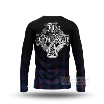 Morgan Tartan Long Sleeve T-Shirt Featuring Alba Gu Brath Family Crest Celtic Inspired - Tartan Vibes Clothing