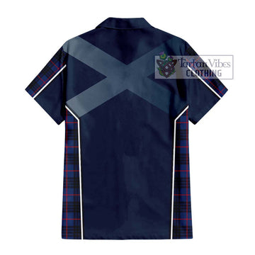 Morgan Tartan Hawaiian Shirt with Family Crest and Lion Rampant Vibes Sport Style - Tartan Vibes Clothing