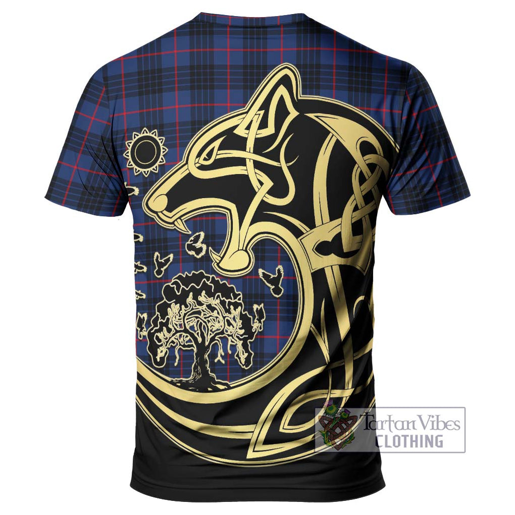Morgan Tartan T-Shirt with Family Crest Celtic Wolf Style - Tartan Vibes Clothing
