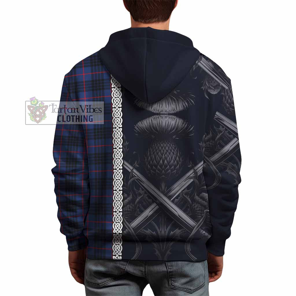Morgan Tartan Hoodie with Family Crest Cross Sword Thistle Celtic Vibes - Tartan Vibes Clothing