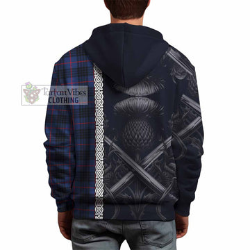 Morgan Tartan Hoodie with Family Crest Cross Sword Thistle Celtic Vibes - Tartan Vibes Clothing