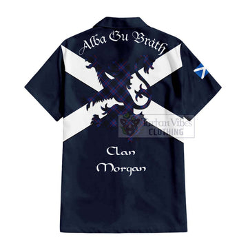 Morgan Tartan Lion Rampant Hawaiian Shirt Proudly Display Your Heritage with Alba Gu Brath and Clan Name - Tartan Vibes Clothing