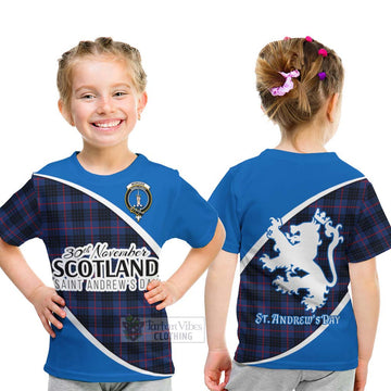 Morgan Family Crest Tartan Kid T-Shirt Celebrate Saint Andrew's Day in Style - Tartan Vibes Clothing