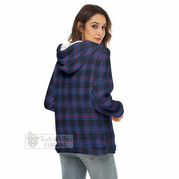 Morgan Tartan Women's Borg Fleece Hoodie with Half Zip - Tartan Vibes Clothing
