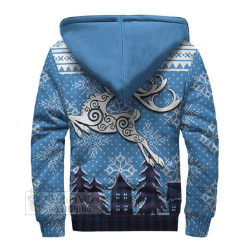 Morgan Clan Christmas Sherpa Hoodie Celtic Reindeer Style - Tartan Vibes Clothing