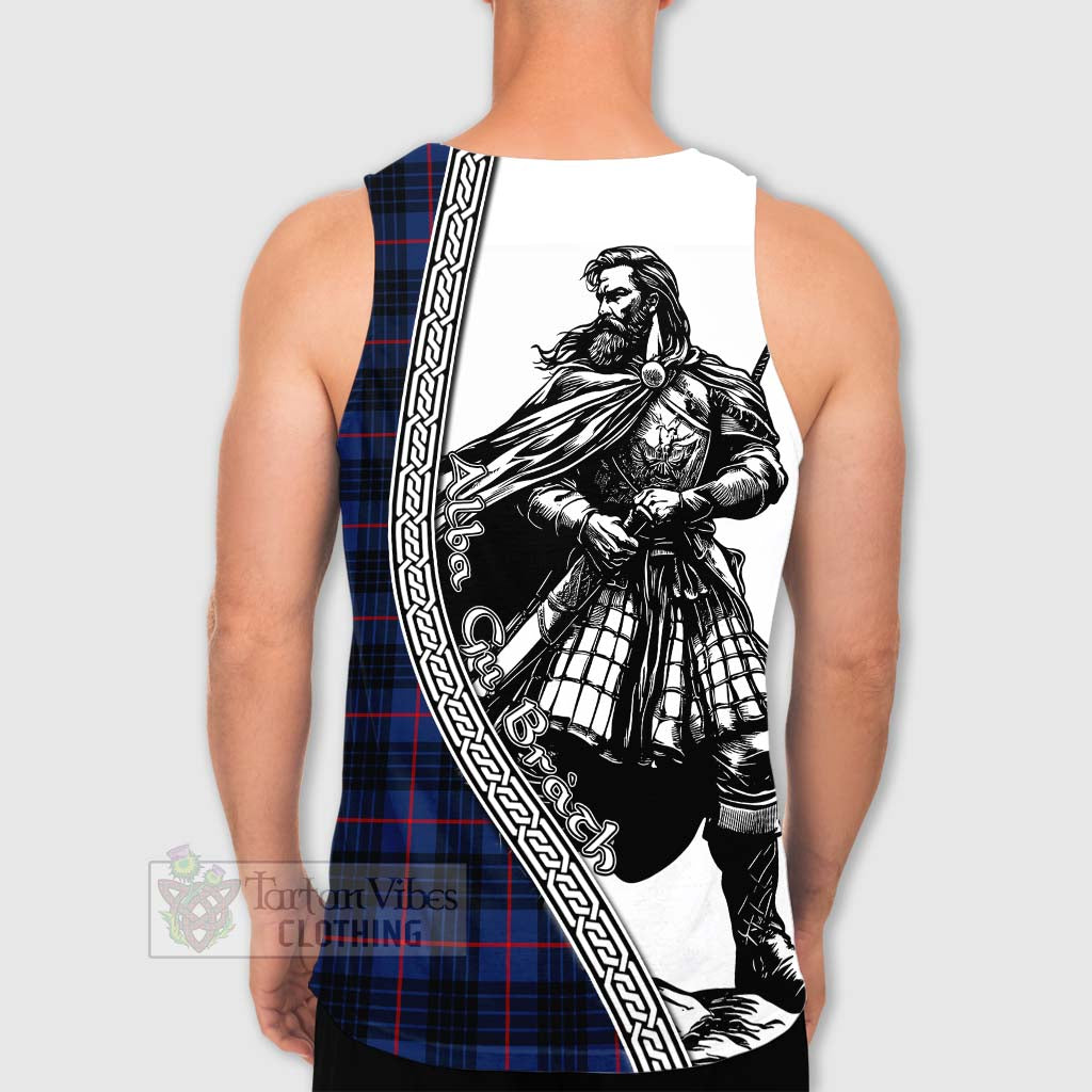 Morgan Tartan Clan Crest Men's Tank Top with Highlander Warrior Celtic Style - Tartan Vibes Clothing