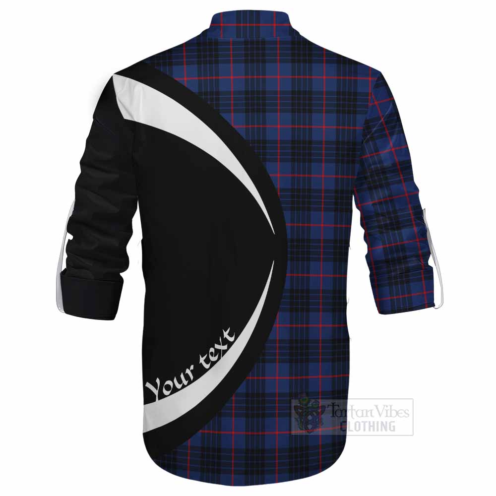 Morgan Tartan Ghillie Kilt Shirt with Family Crest Circle Style - Tartan Vibes Clothing