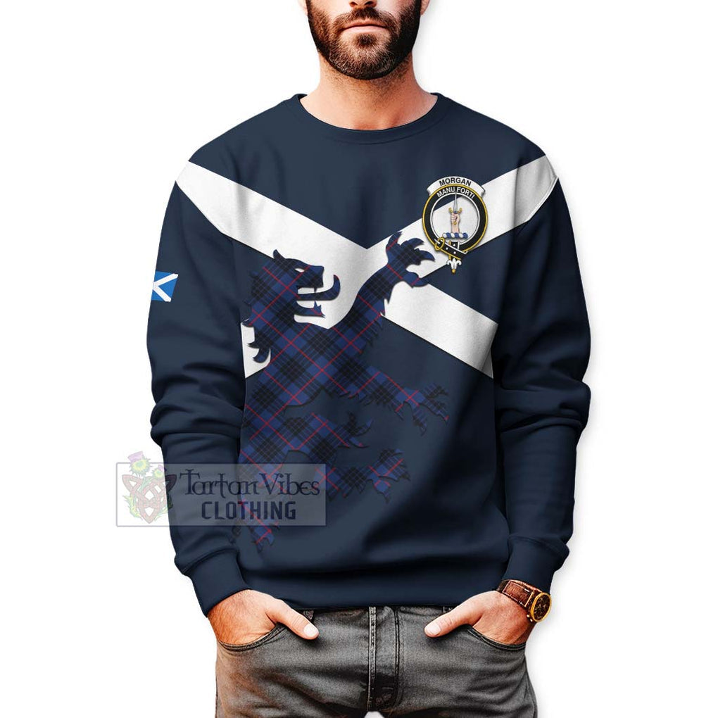 Morgan Tartan Lion Rampant Sweatshirt Proudly Display Your Heritage with Alba Gu Brath and Clan Name - Tartan Vibes Clothing