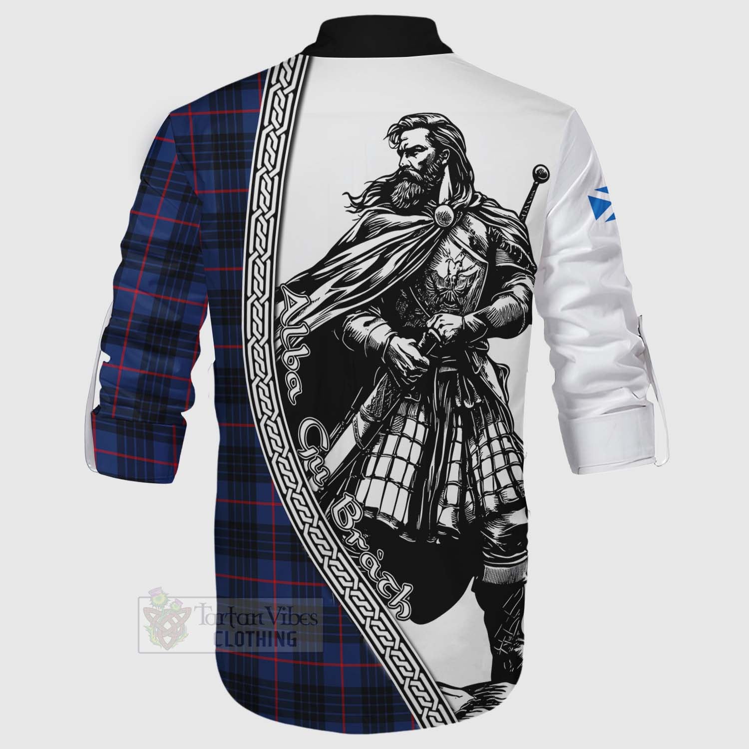Morgan Tartan Clan Crest Ghillie Kilt Shirt with Highlander Warrior Celtic Style - Tartan Vibes Clothing