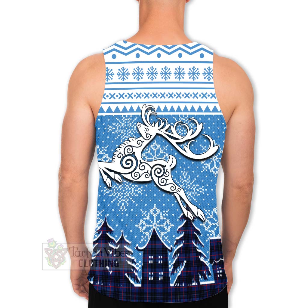 Morgan Clan Christmas Men's Tank Top Celtic Reindeer Style - Tartan Vibes Clothing