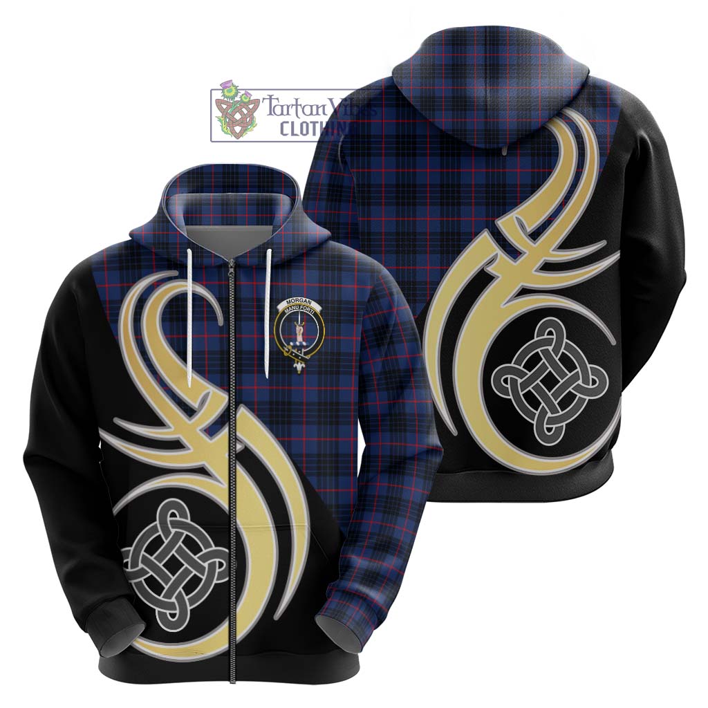 Morgan Tartan Hoodie with Family Crest and Celtic Symbol Style - Tartan Vibes Clothing