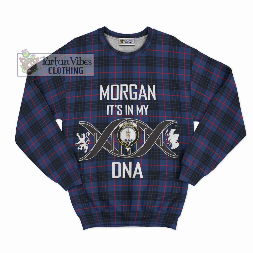Morgan Tartan Sweatshirt with Family Crest DNA In Me Style - Tartan Vibes Clothing