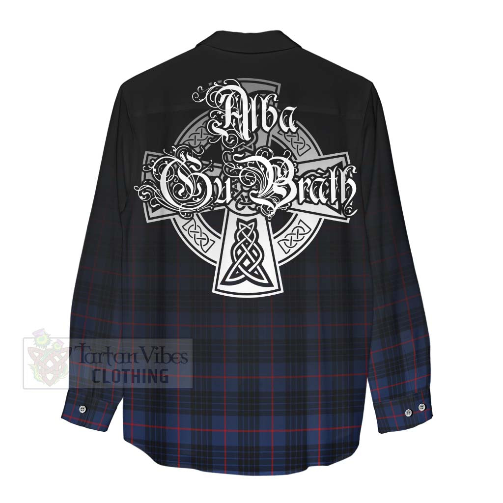 Morgan Tartan Women's Casual Shirt Featuring Alba Gu Brath Family Crest Celtic Inspired - Tartan Vibes Clothing