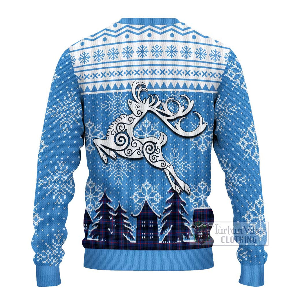 Morgan Clan Christmas Ugly Sweater Celtic Reindeer Style - Tartan Vibes Clothing