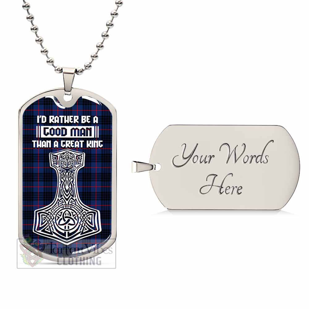 Morgan Tartan Dog Tag Necklace Viking Mjolnir Style Silver Yes - Tartan Vibes Clothing