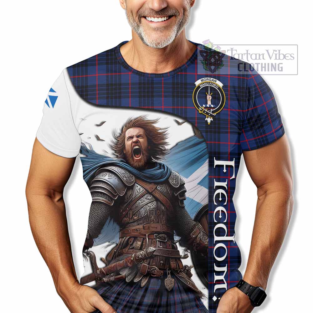 Morgan Crest Tartan T-Shirt Inspired by the Freedom of Scottish Warrior