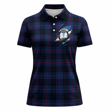 Morgan Clan Crest In Me Tartan Women Polo Shirt Scotland Flag Style