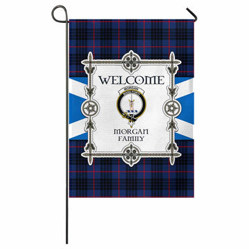 Morgan Family Crest Tartan Welcome Garden Flag Saltire Harmony Style - Tartan Vibes Clothing