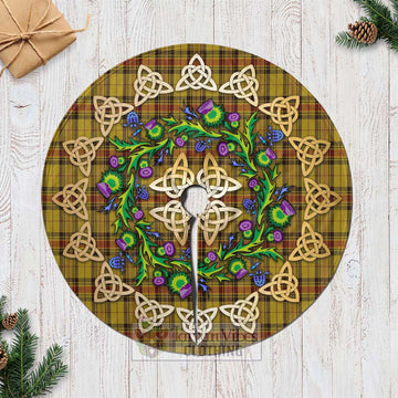 Tartan Vibes Clothing Morgan of Wales Tartan Christmas Tree Skirt with Thistle Celtic Knot Style