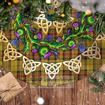 Tartan Vibes Clothing Morgan of Wales Tartan Christmas Tree Skirt with Thistle Celtic Knot Style