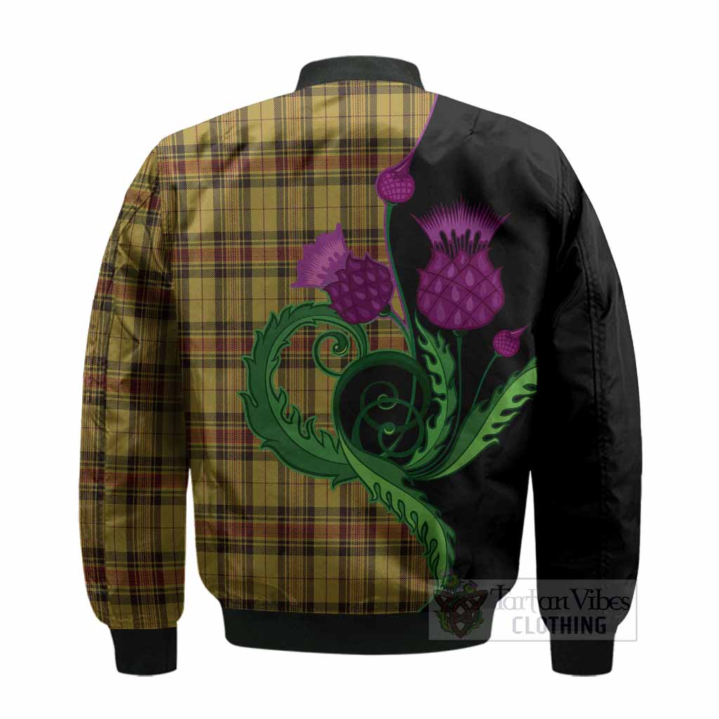 Morgan of Wales Tartan Bomber Jacket Traditional Scottish Thistle