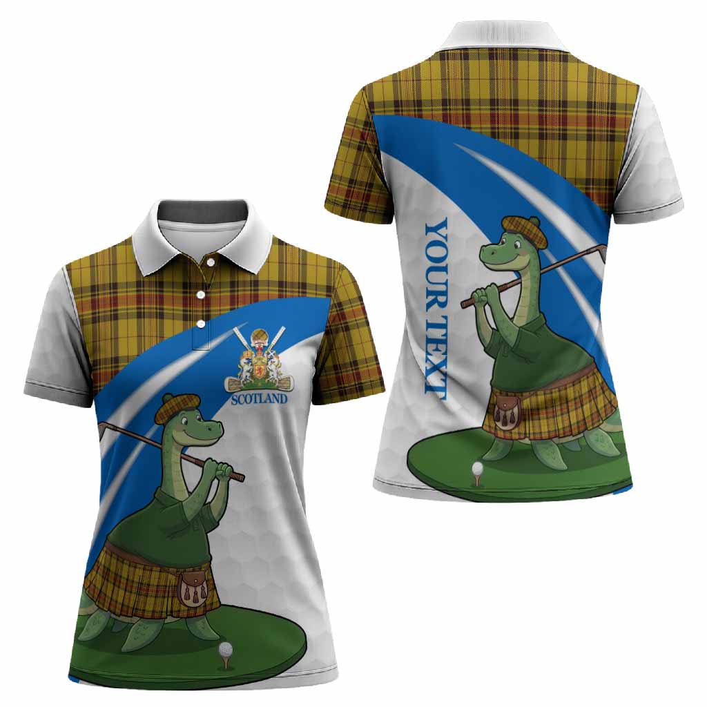 Morgan of Wales Tartan Crest Golf Nessie Women Polo Shirt Loch Ness Monster Sporty Style