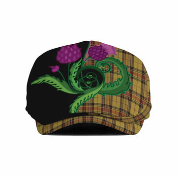 Morgan of Wales Tartan Flat Cap, Jeff Cap Traditional Scottish Thistle