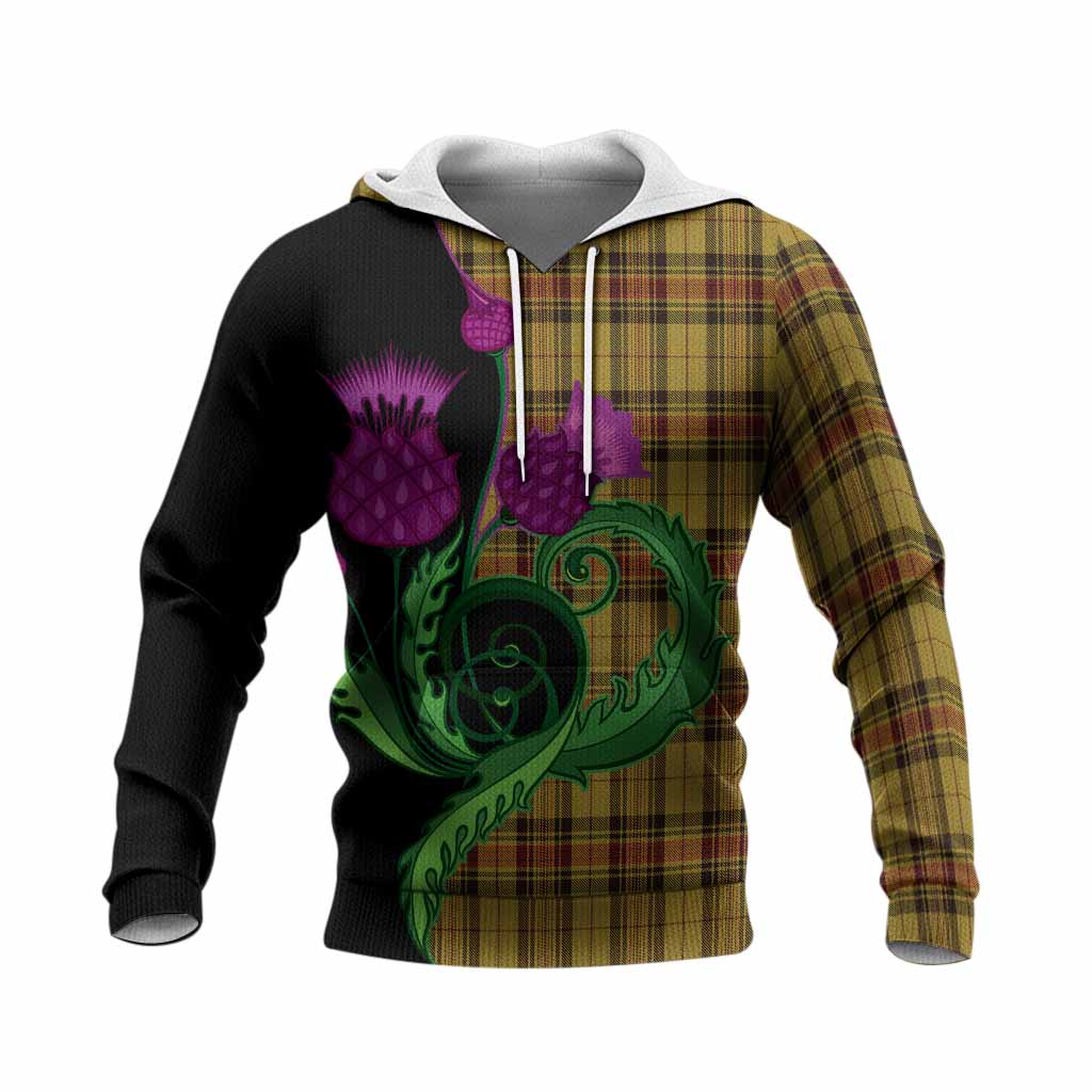 Morgan of Wales Tartan Knitted Hoodie Traditional Scottish Thistle
