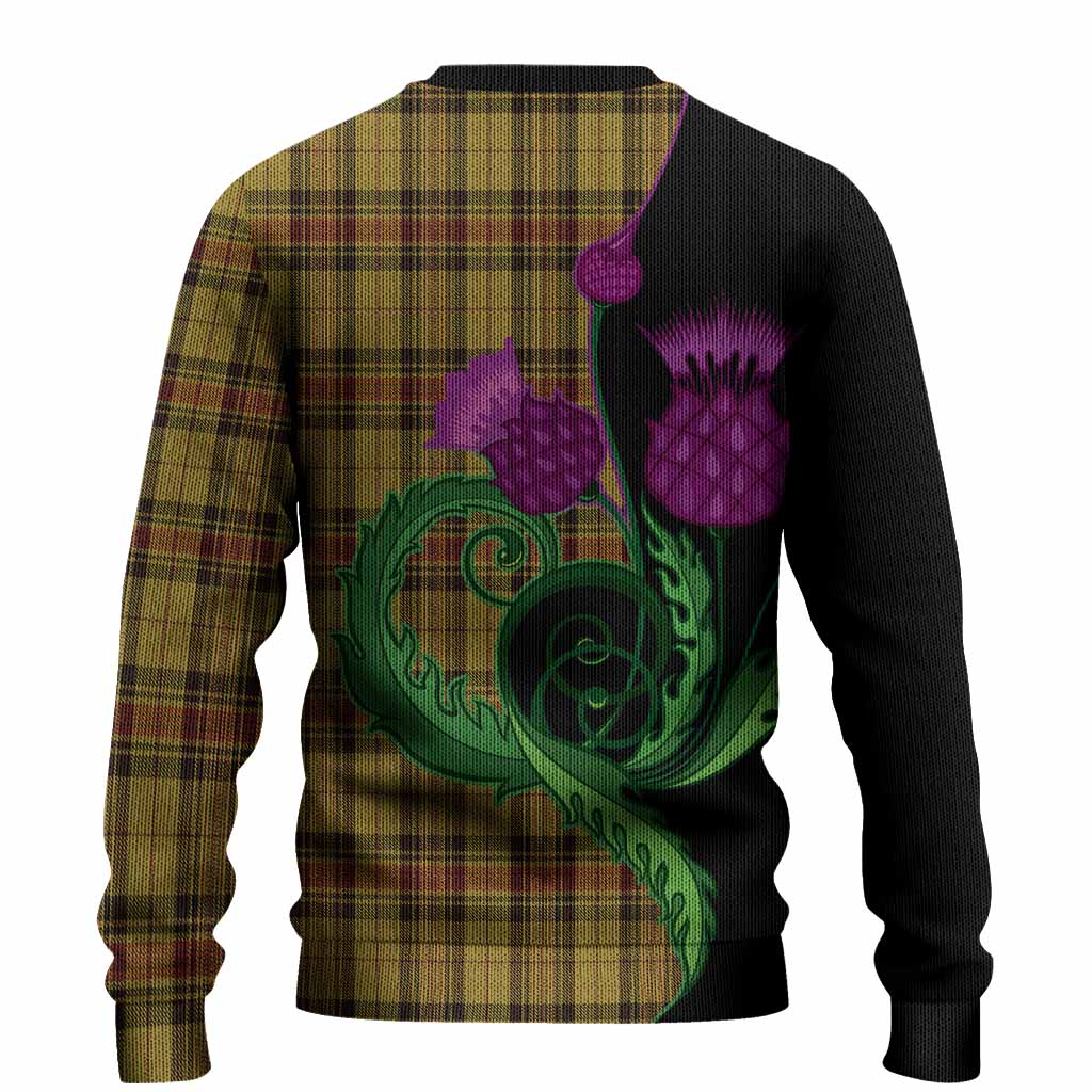 Morgan of Wales Tartan Knitted Sweater Traditional Scottish Thistle