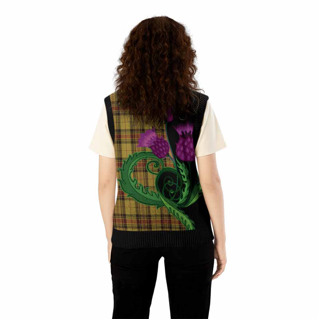 Morgan of Wales Tartan Knitted V-Neck Vest Traditional Scottish Thistle