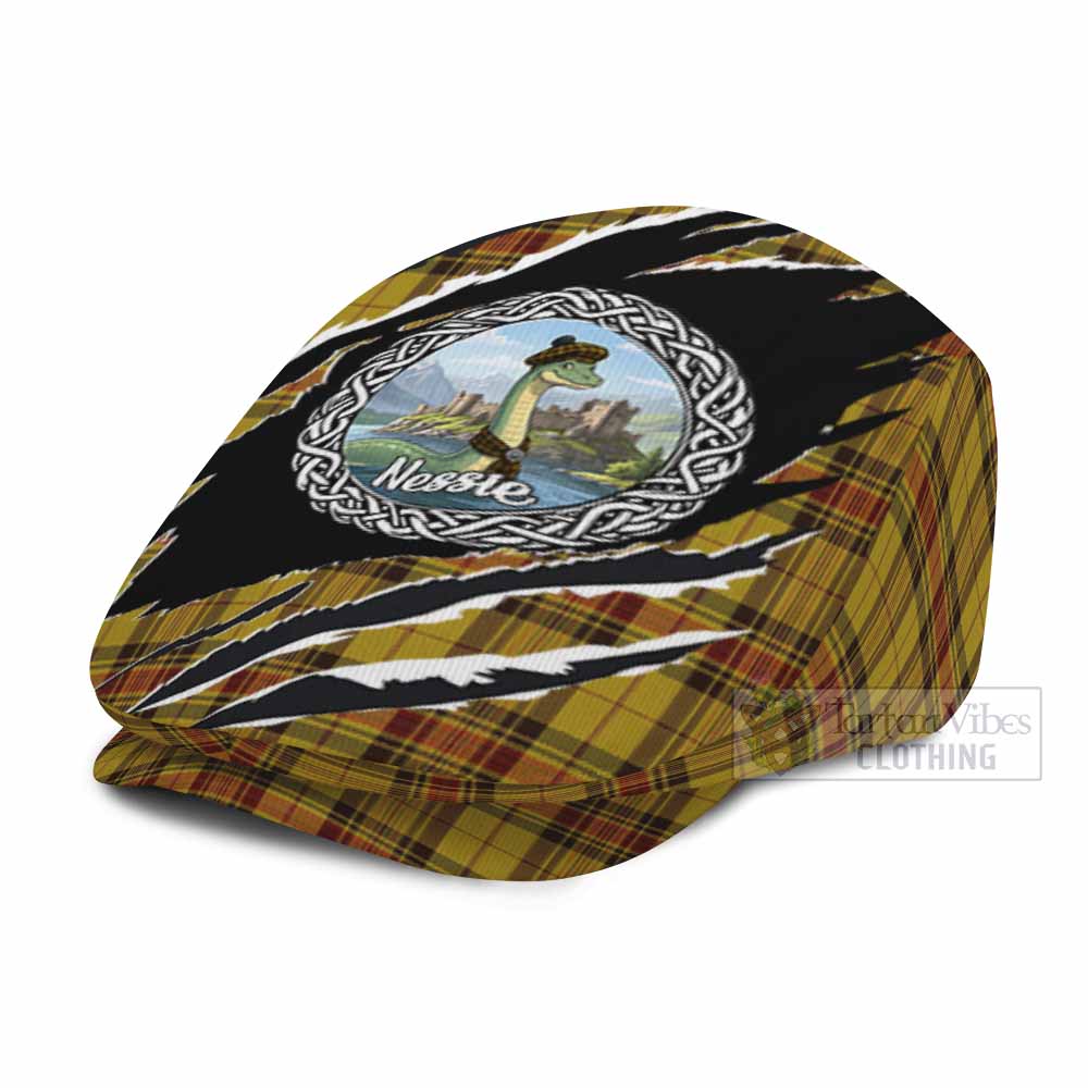 Morgan of Wales Tartan Loch Ness Monster Flat Cap, Jeff Cap Celtic Knot Nessie Art