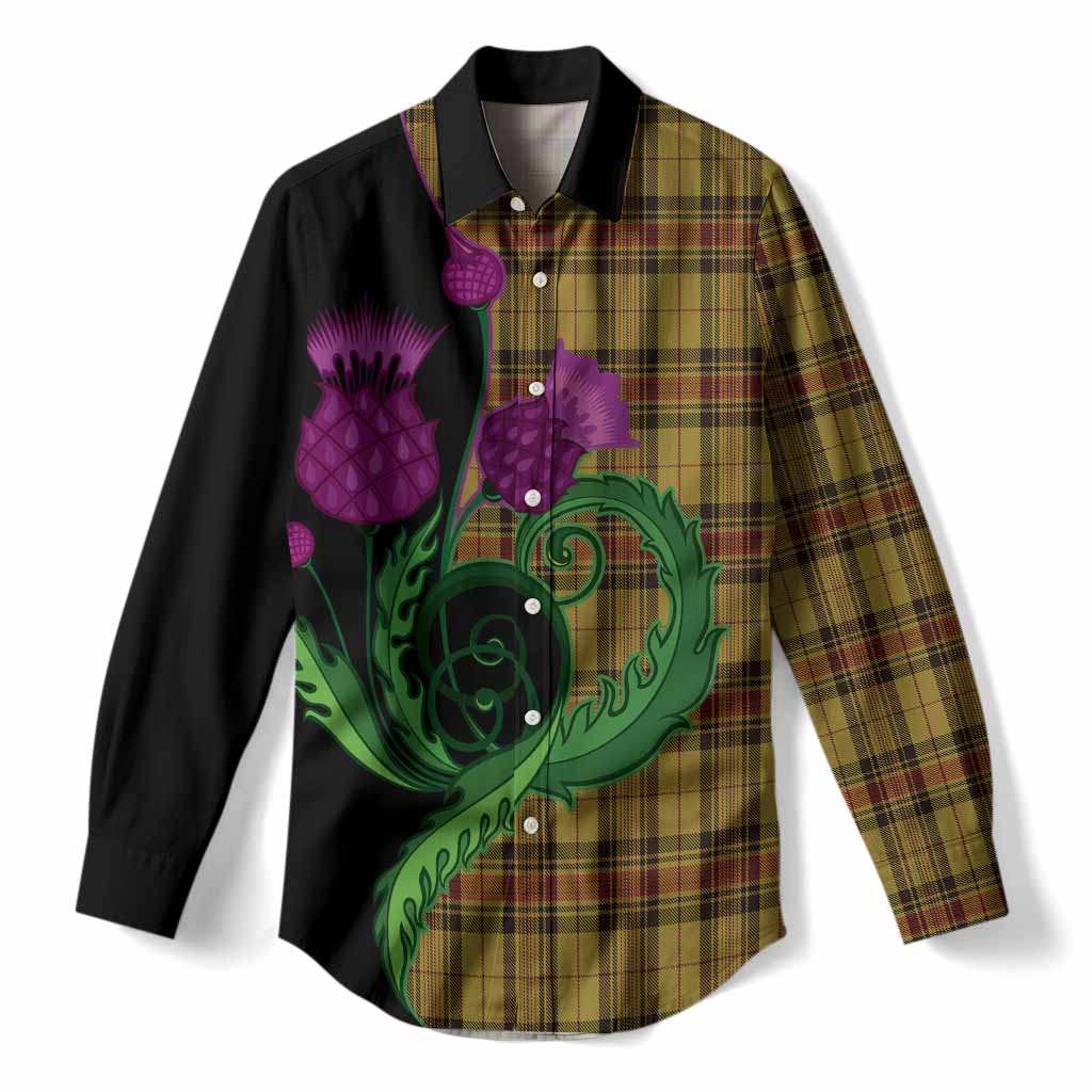 Morgan of Wales Tartan Women Casual Shirt Traditional Scottish Thistle