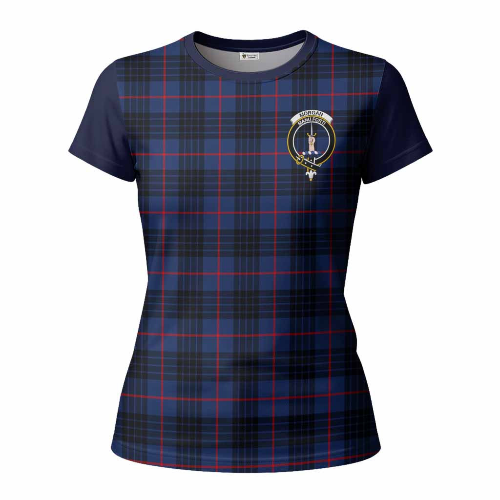 Morgan Tartan Accent Women T shirt with Family Crest
