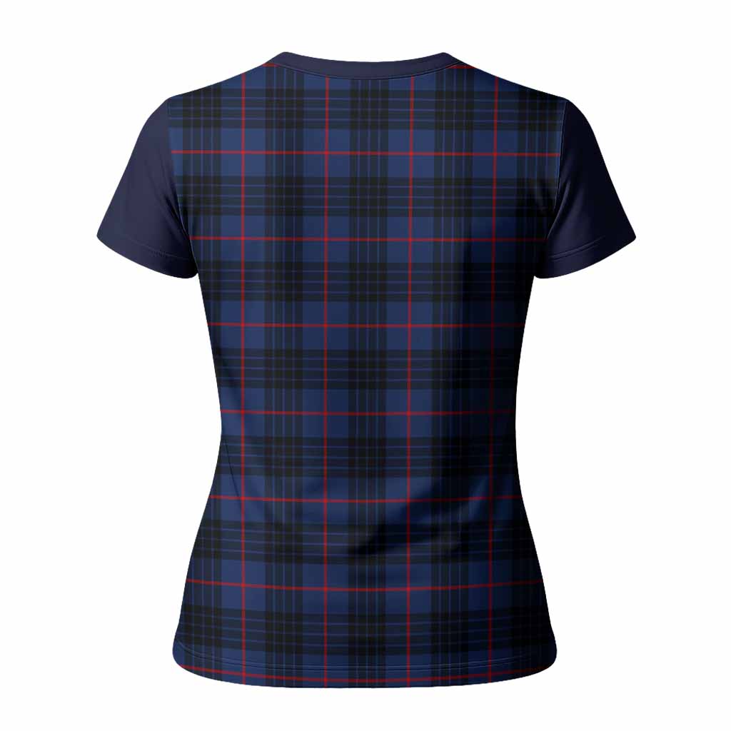 Morgan Tartan Accent Women T shirt with Family Crest