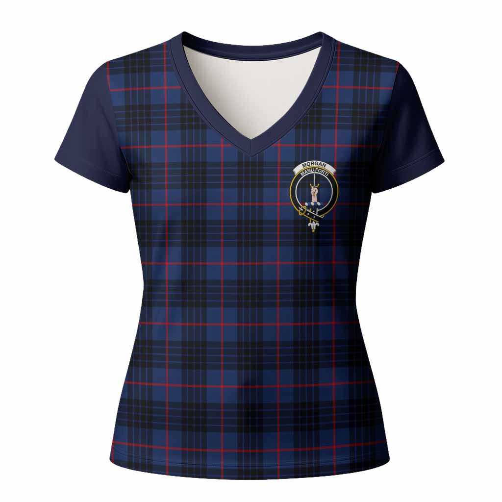 Morgan Tartan Accent Women T shirt with Family Crest