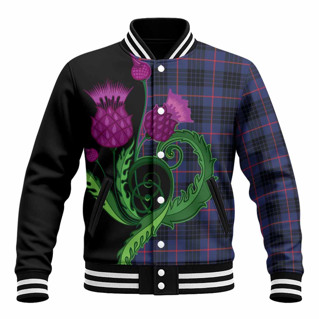 Morgan Tartan Baseball Jacket Traditional Scottish Thistle