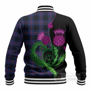 Morgan Tartan Baseball Jacket Traditional Scottish Thistle