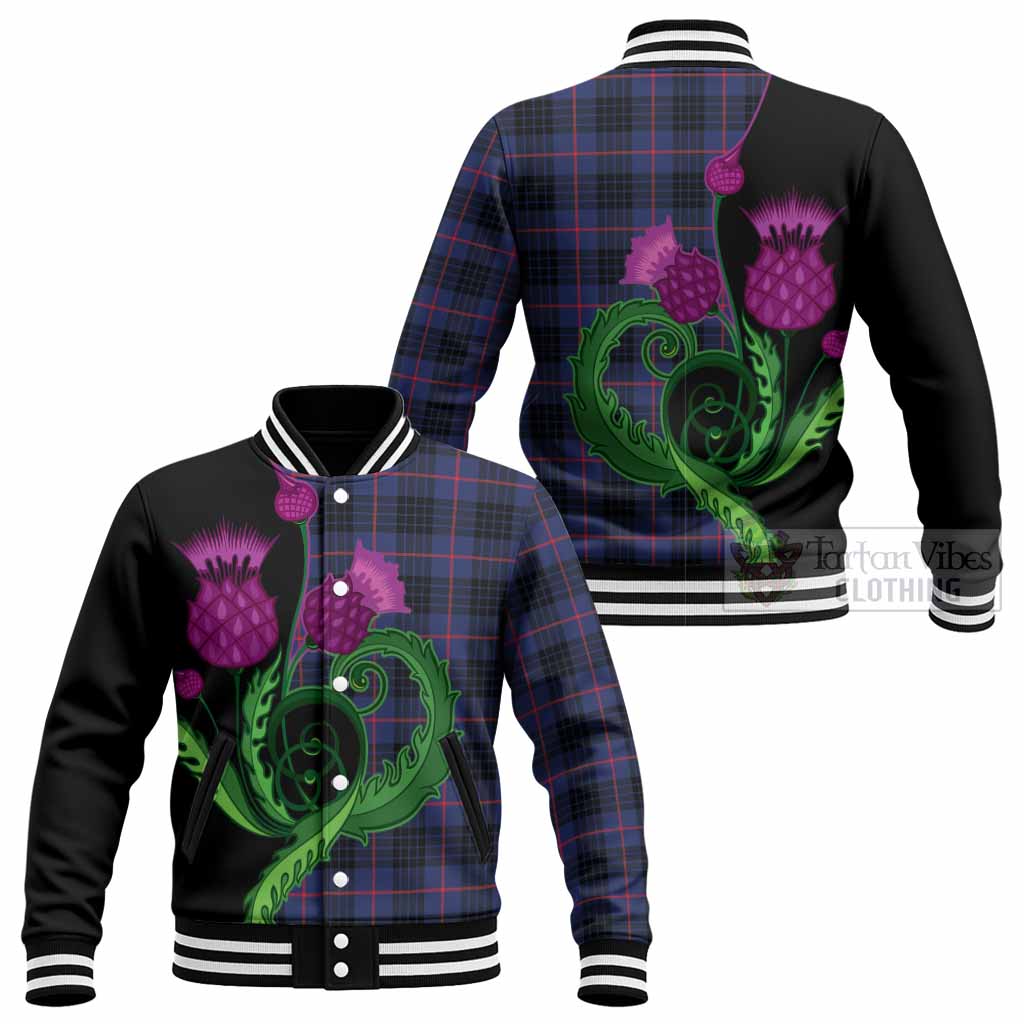 Morgan Tartan Baseball Jacket Traditional Scottish Thistle