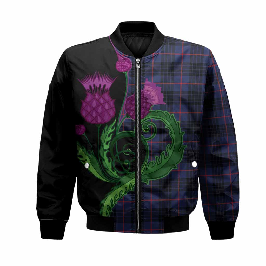 Morgan Tartan Bomber Jacket Traditional Scottish Thistle