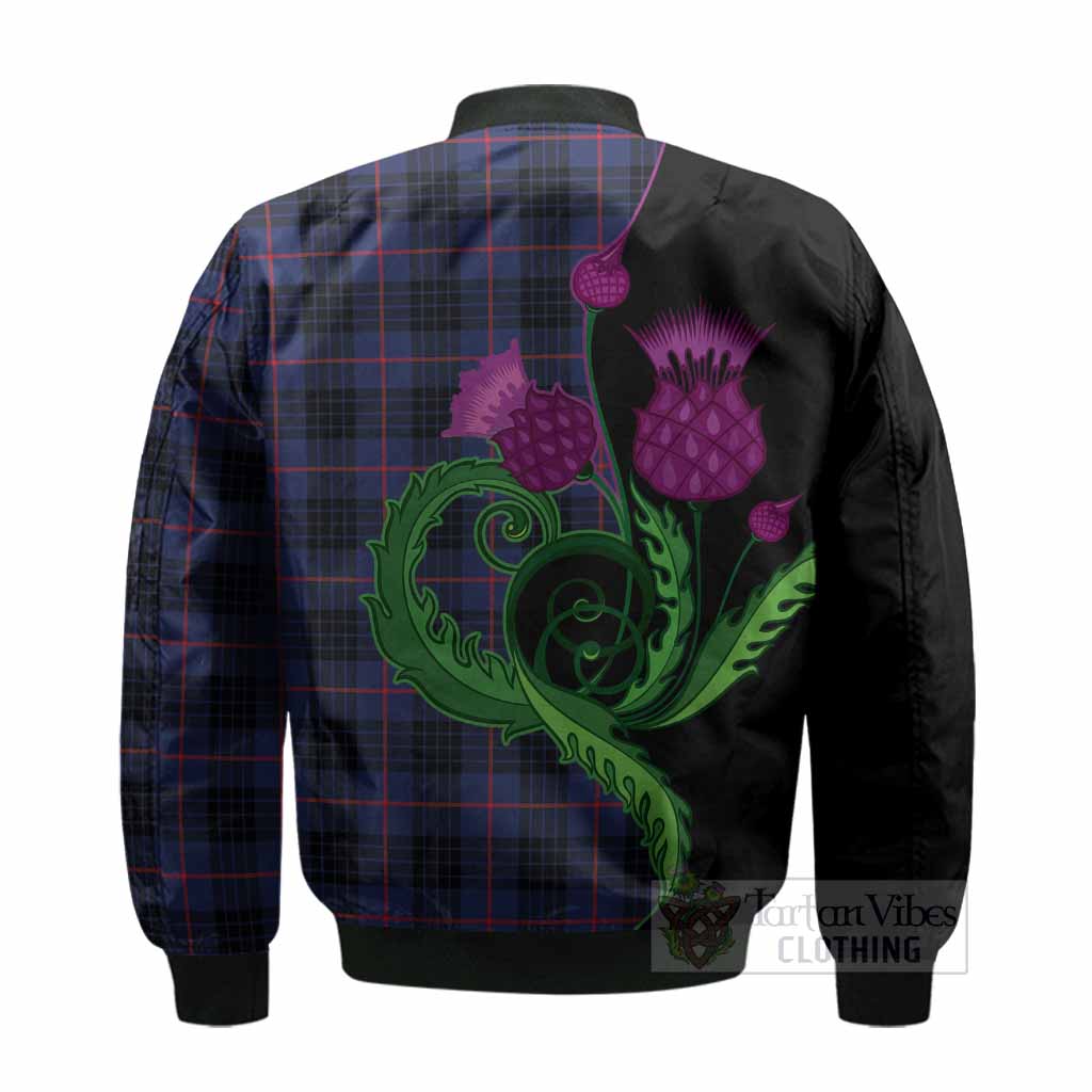 Morgan Tartan Bomber Jacket Traditional Scottish Thistle