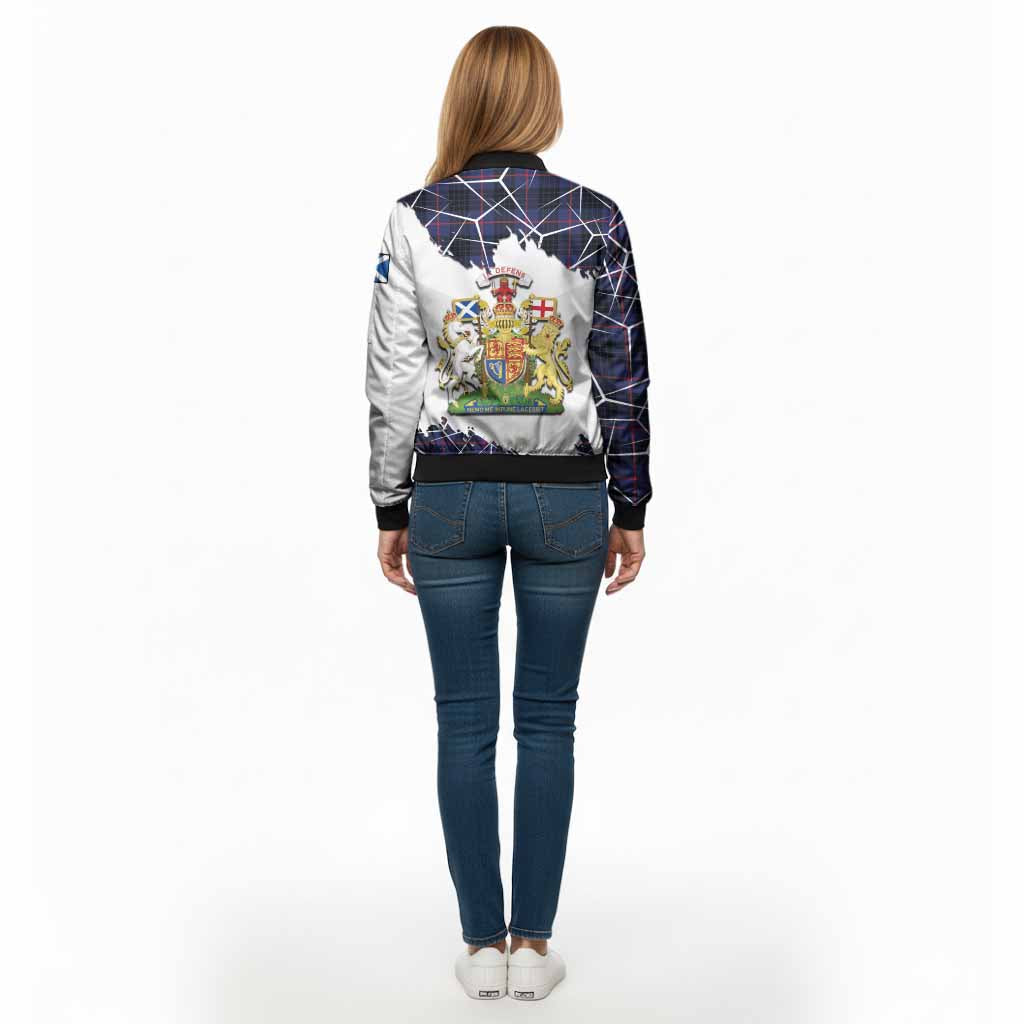 Morgan Tartan Bomber Jacket with Family Crest and Lion Rampant Grunge Style