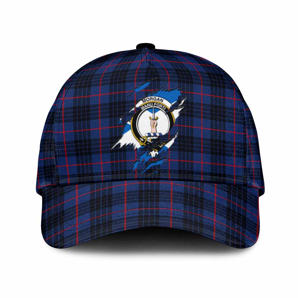 Morgan Tartan Classic Cap with Family Crest In Me Style