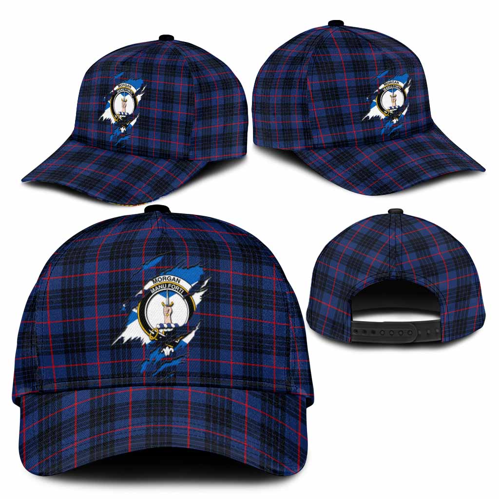 Morgan Tartan Classic Cap with Family Crest In Me Style