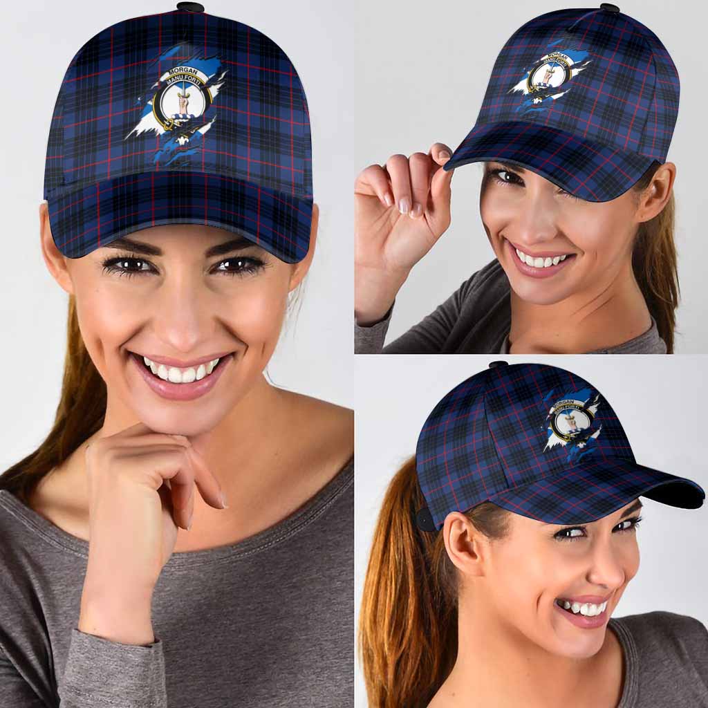 Morgan Tartan Classic Cap with Family Crest In Me Style