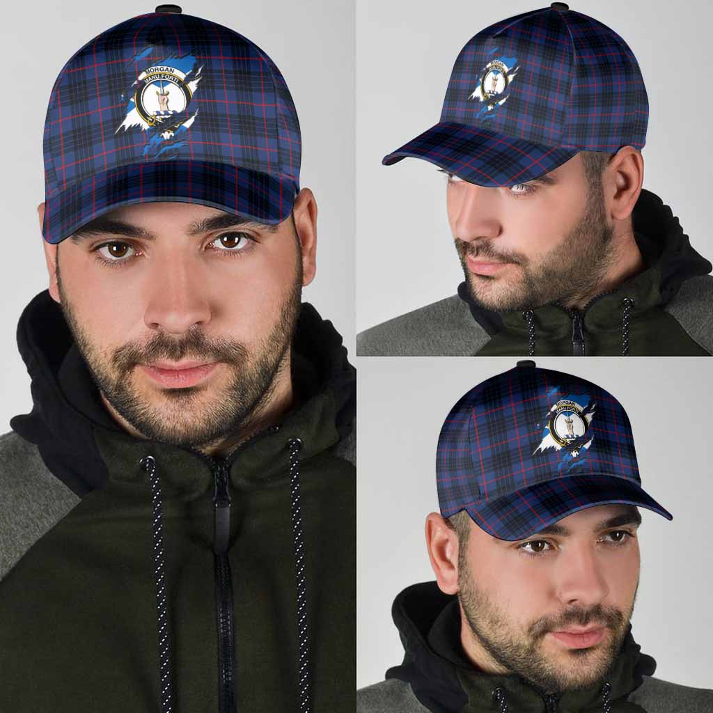 Morgan Tartan Classic Cap with Family Crest In Me Style