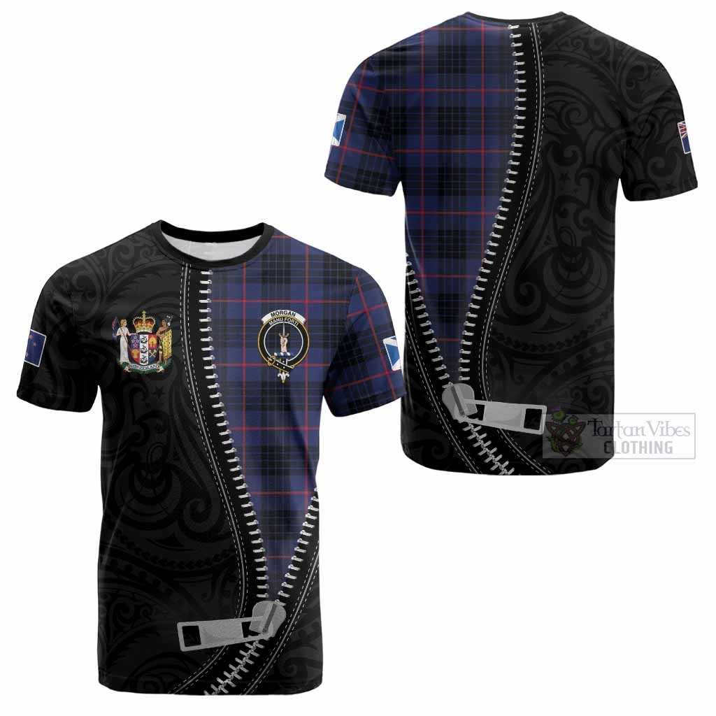 Morgan Tartan Cotton T-shirt New Zealand Pattern Unique Zipper Stylized