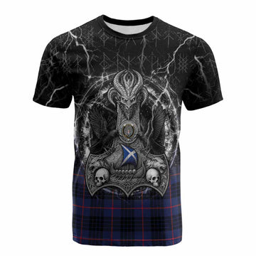 Morgan Tartan Crest Cotton T-shirt Celtic Odin's Raven Legacy
