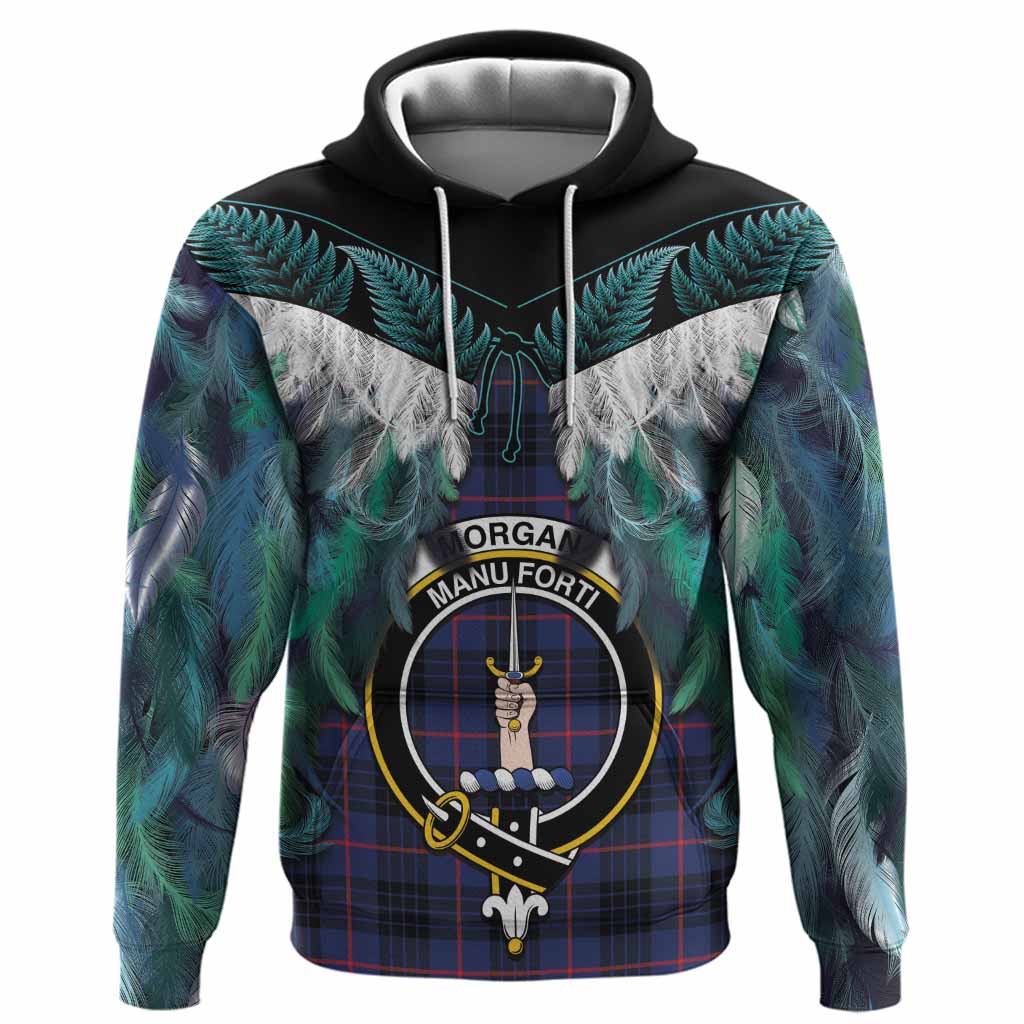 Morgan Tartan Crest Hoodie New Zealand Maori Korowai Cloak