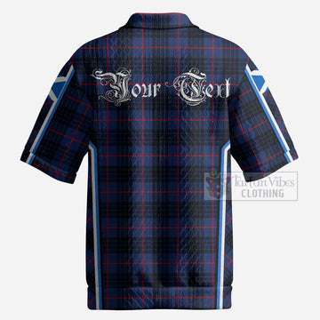 Morgan Tartan Crest Men’s Polo Sweater Top Scotland Coat of Arm Flag Style