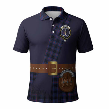 Morgan Tartan Crest Polo Shirt Kilt Costume Style